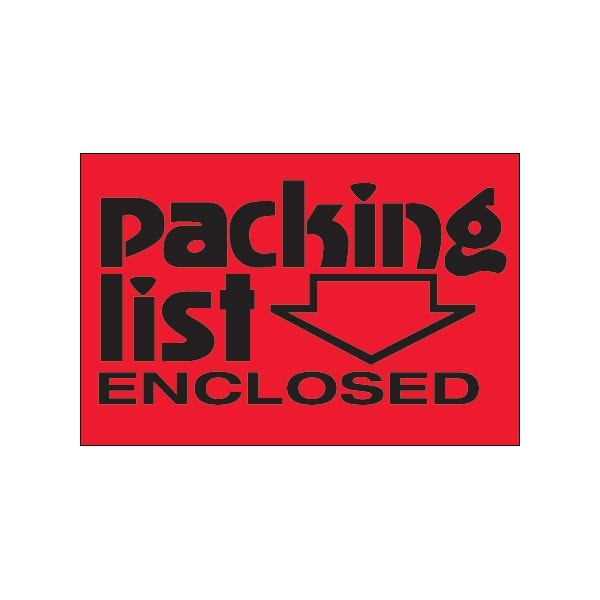 Bsc Preferred 2 x 3'' - ''Packing List Enclosed'' Fluorescent Red Labels BUY00021124 - main